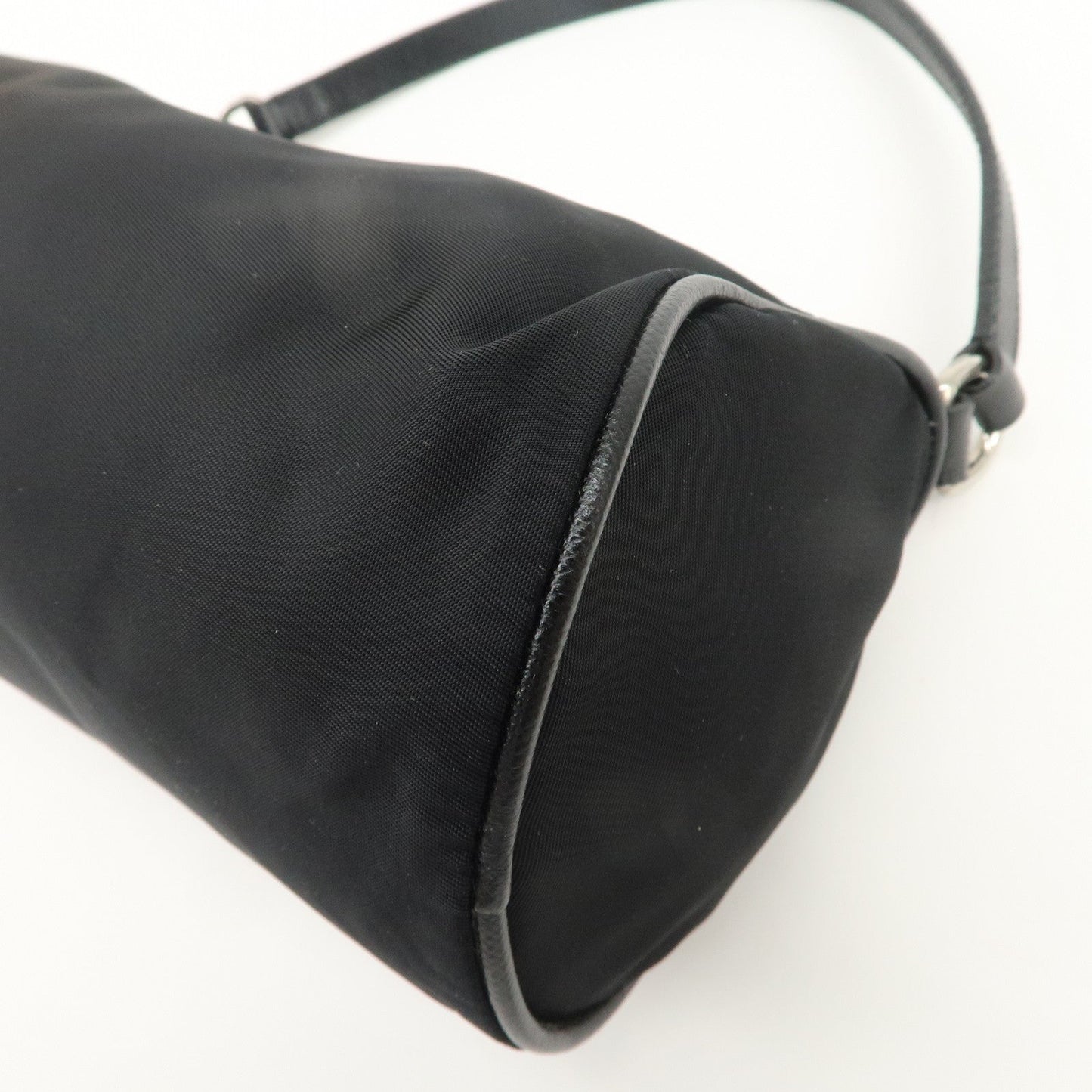 Prada Triangle Logo Nylon Saffiano Leather Hand Bag Black【Pre-order】