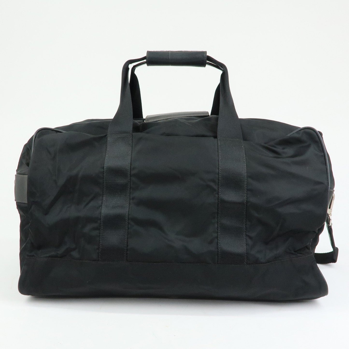 Prada Triangle Logo Nylon Leather Boston Bag Travel Bag Black【Pre-order】