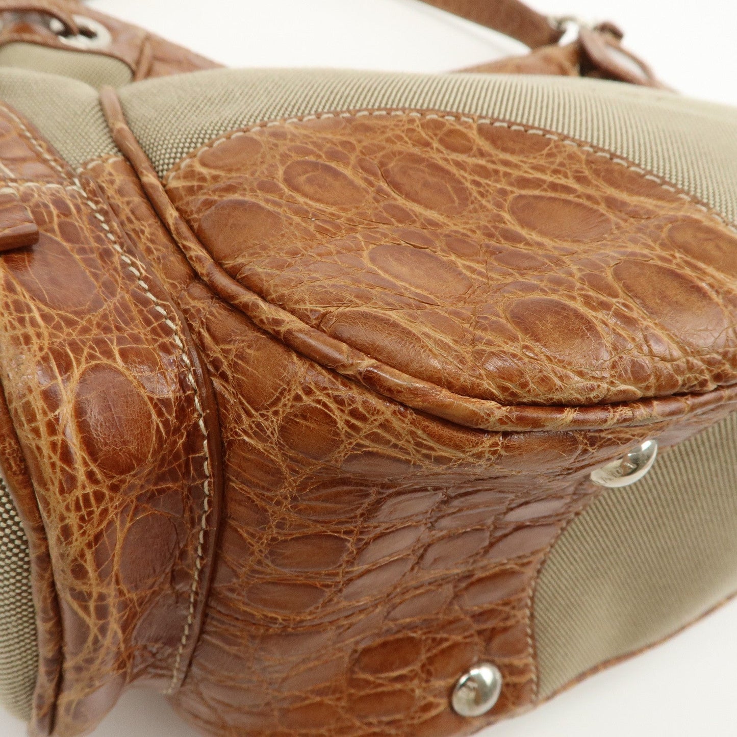 Prada Logo Jacquard Canvas Embossed Leather Shoulder Bag【Pre-order】