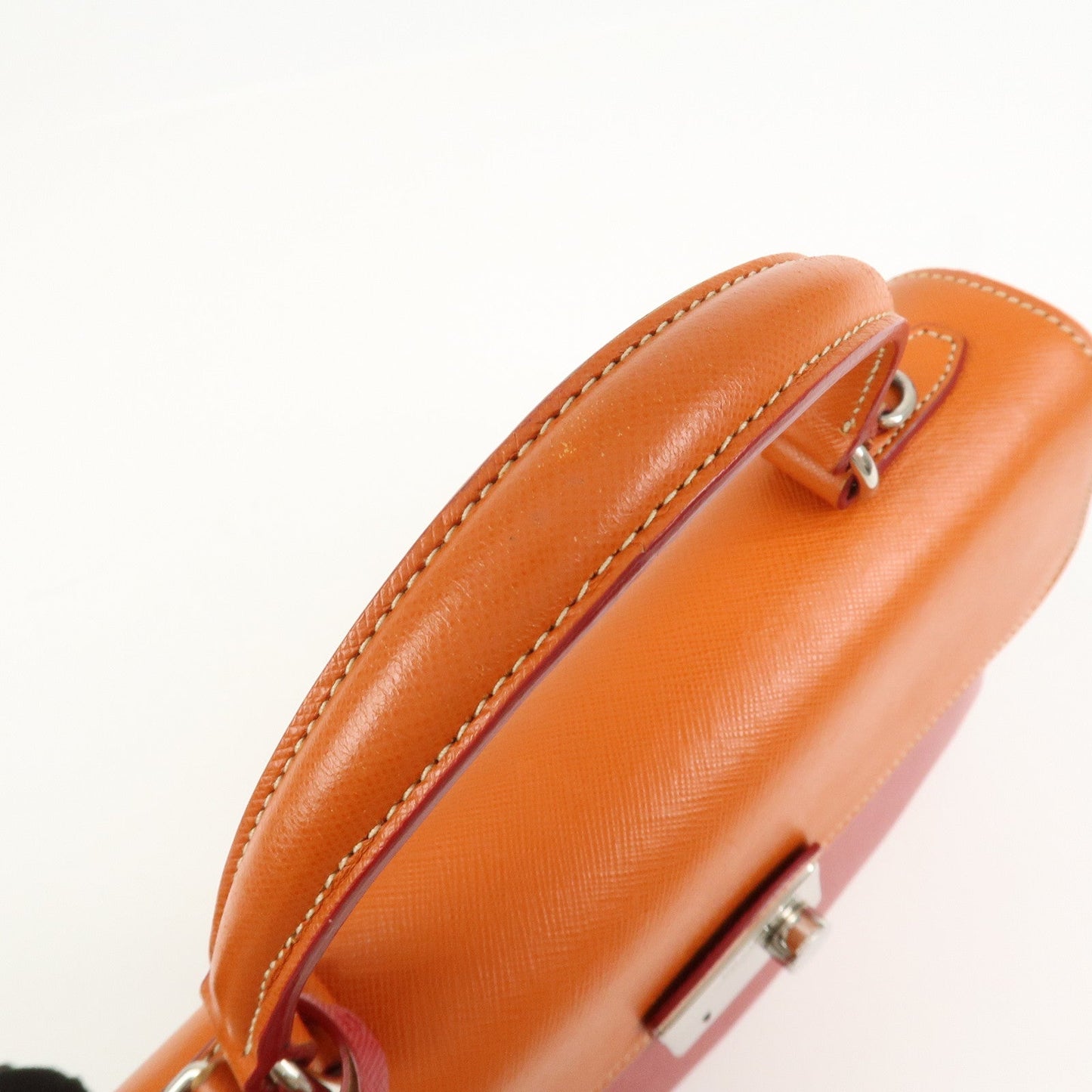 Prada Saffiano Leather 2 Way Bag Tote Bag Shoulder Bag Orange Red【Pre-order】