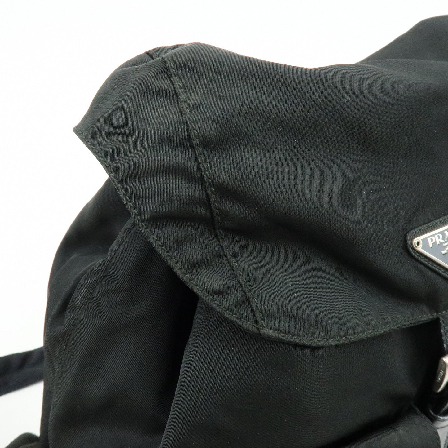 Prada Triangle Logo Nylon Leather Backpack Rucksuck Black【Pre-order】