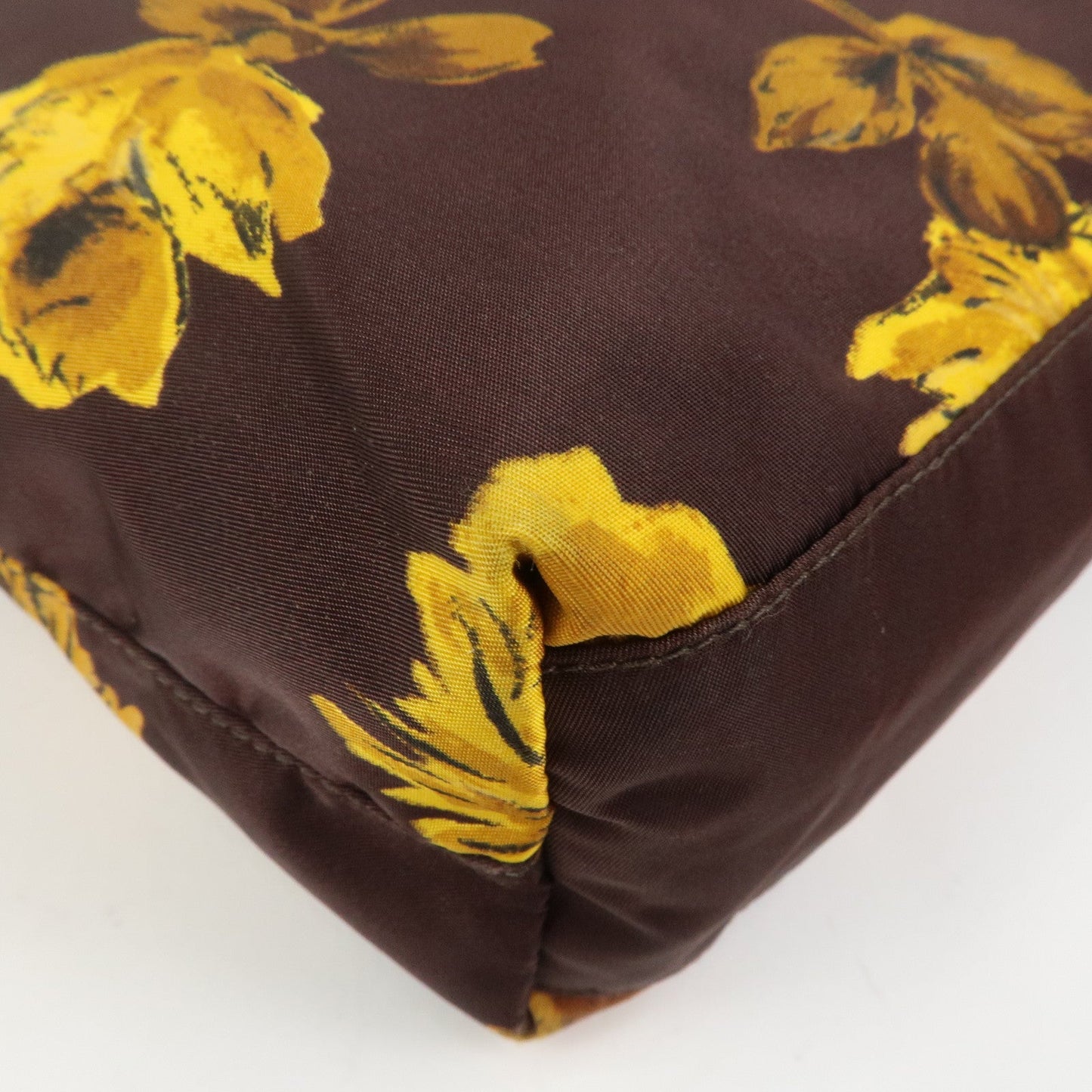Prada Triangle Logo Nylon Leather 2Way Shoulder Bag Flower Print【Pre-order】