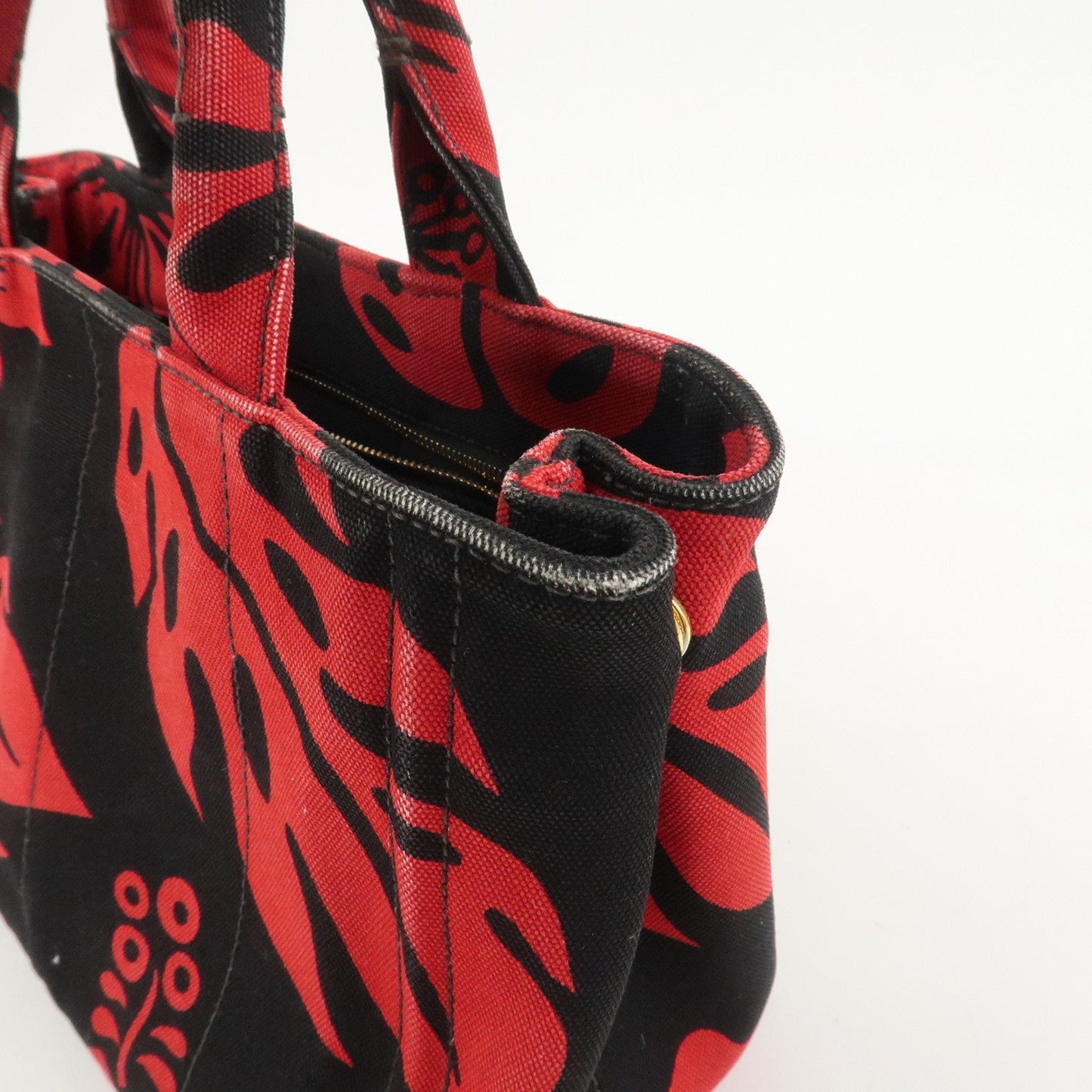 Prada Canapa Mini 2Way Bag Tote Bag Black Red BN2439G【Pre-order】