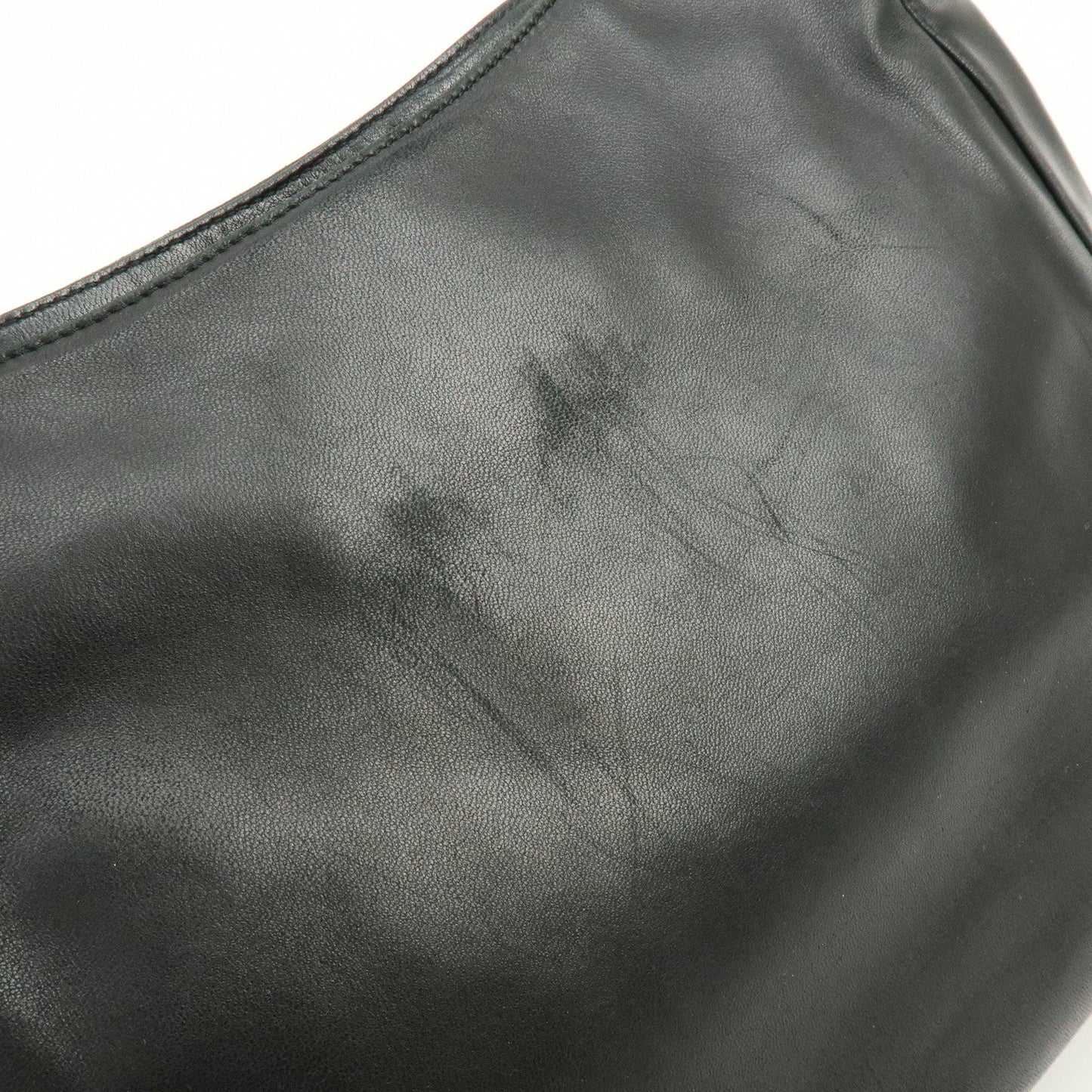 Prada Leather Plastic Hobo Shoulder Bag Hand Bag Black【Pre-order】