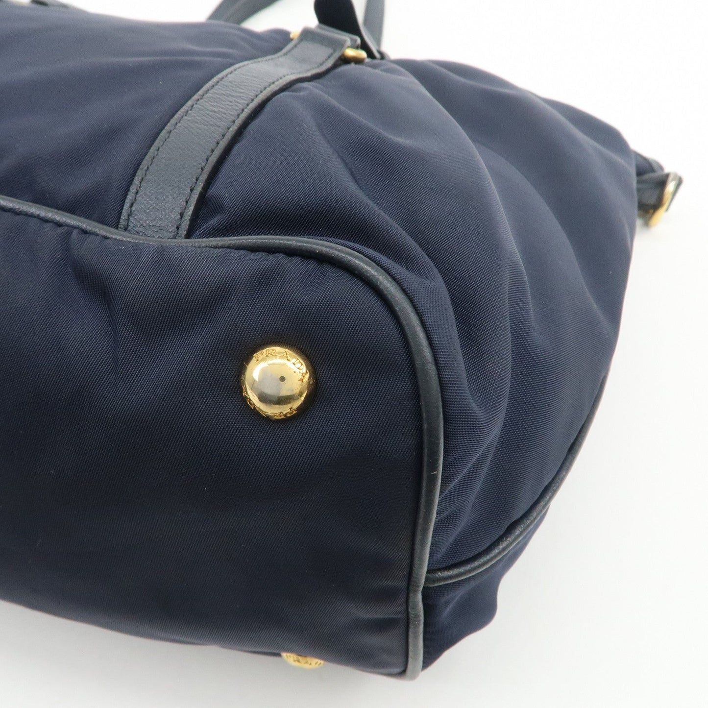 Prada Nylon Saffiano Leather Shoulder Bag Tote Bag Navy【Pre-order】