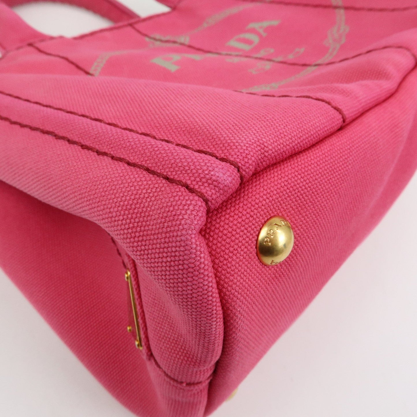 Prada Triangle Logo Canapa Mini 2Way Hand Shoulder Bag Pink B2439G【Pre-order】