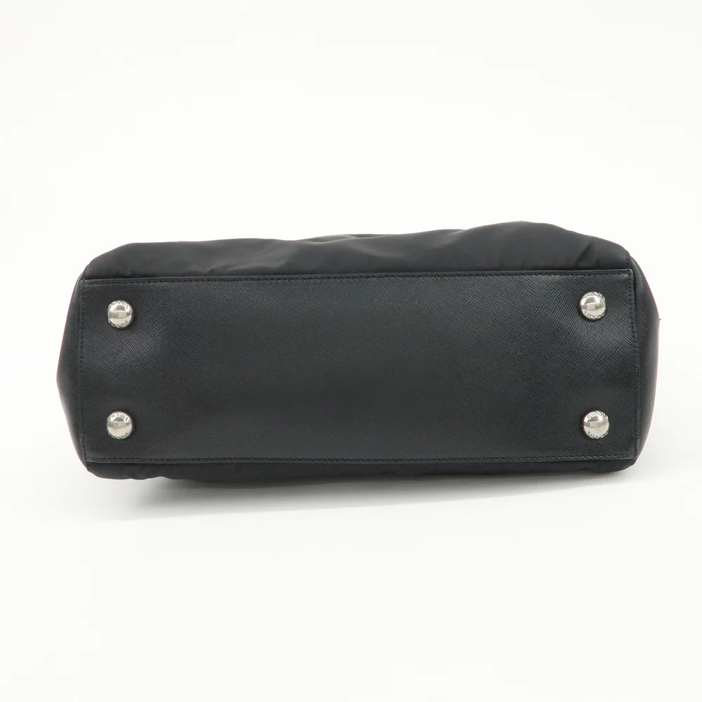 Prada Triangle Logo Leather Nylon 2Way Hand Bag【Pre-order】
