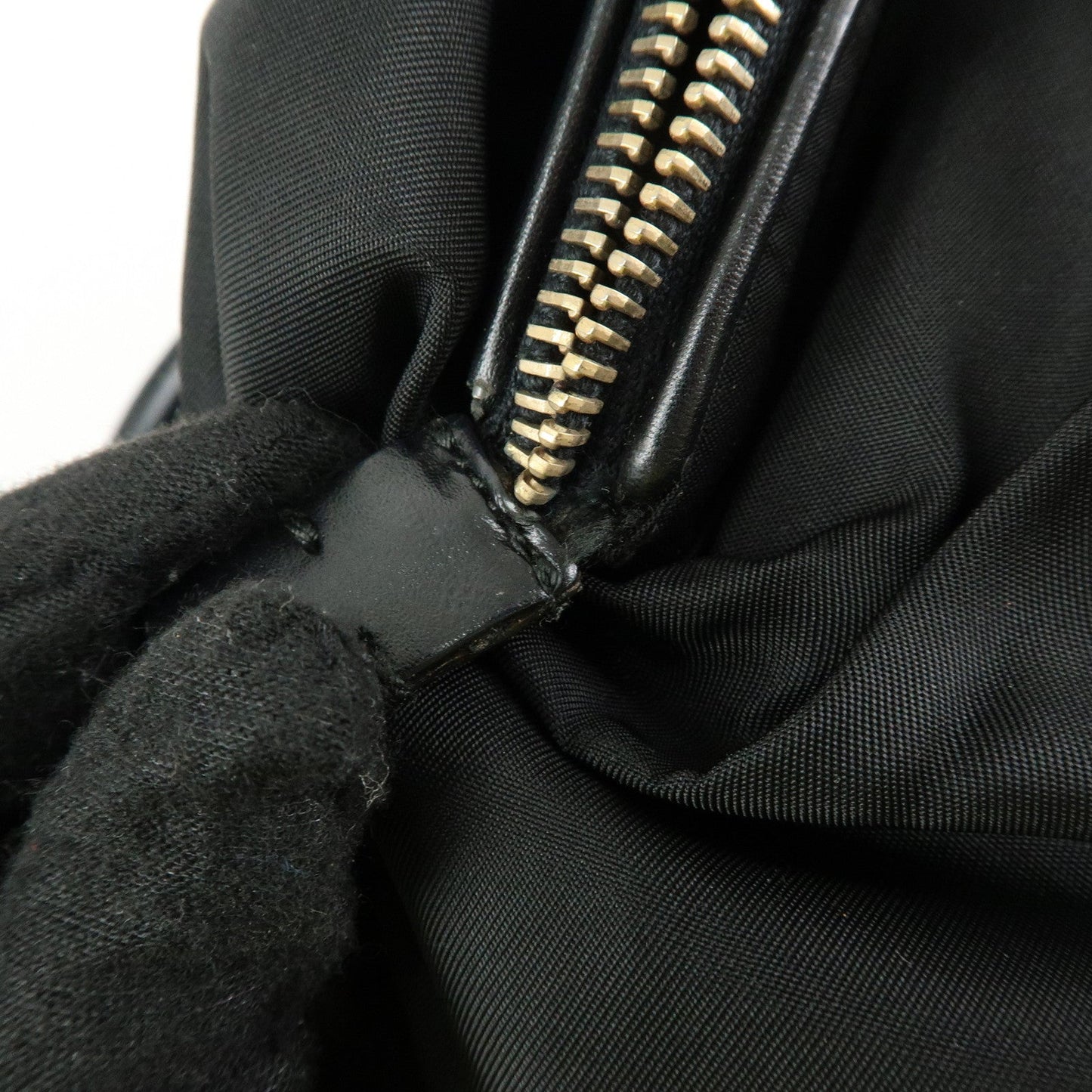 Prada Triangle Logo Nylon Leather Hand Bag Tote Shoulder Bag Black【Pre-order】