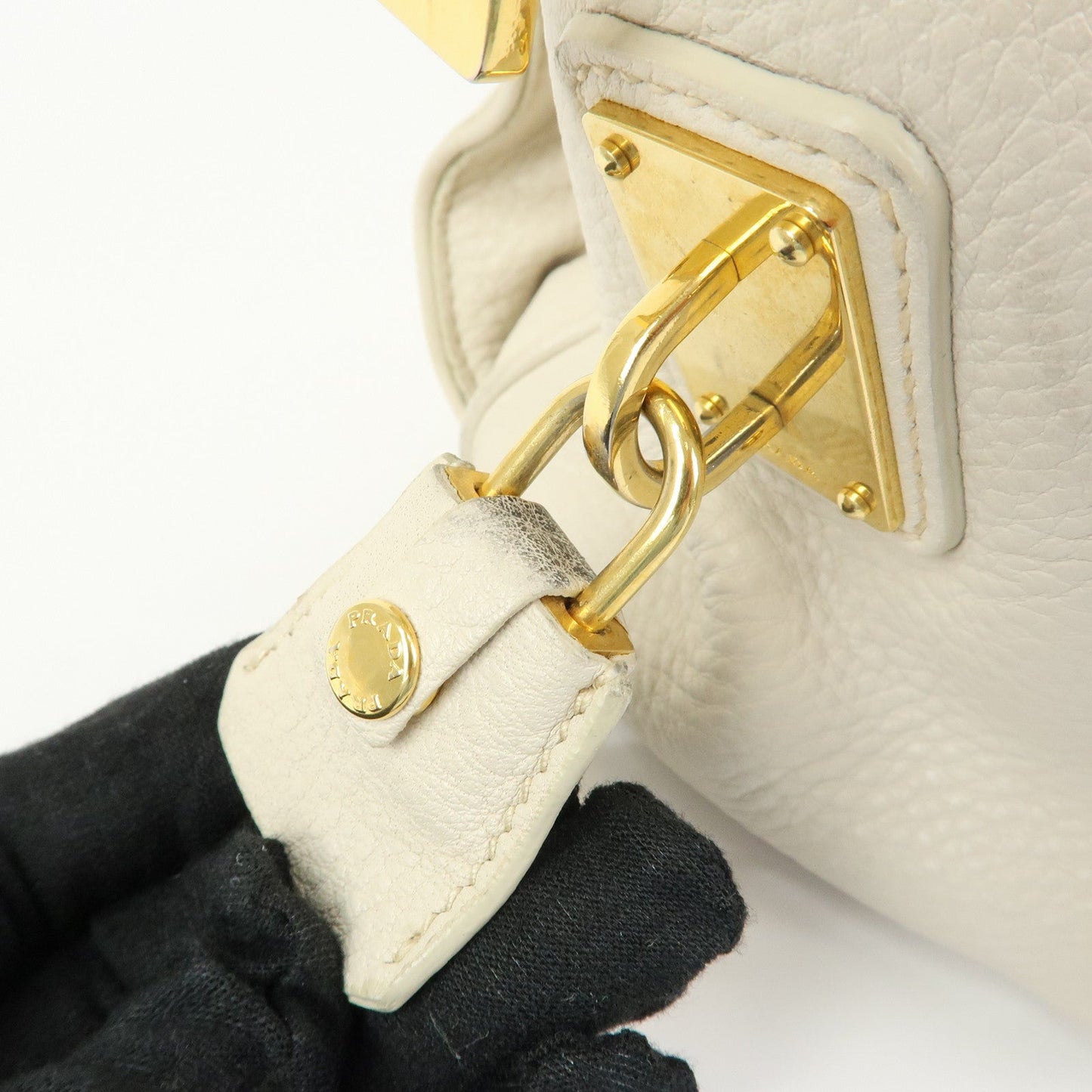 Prada Vitello Daino Leather Hand Bag Ivory BL0804【Pre-order】