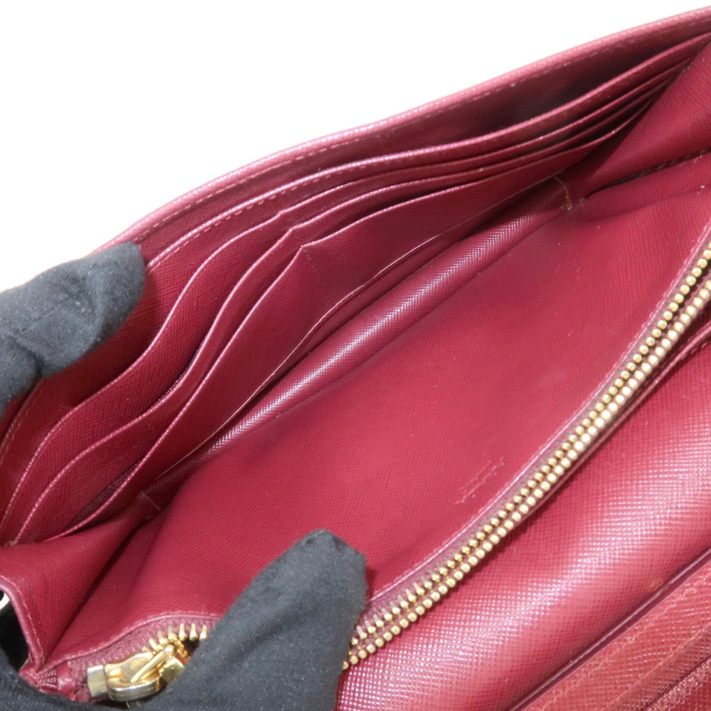 Prada Saffiano Leather Shoulder Wallet Red Gold BT1019【Pre-order】
