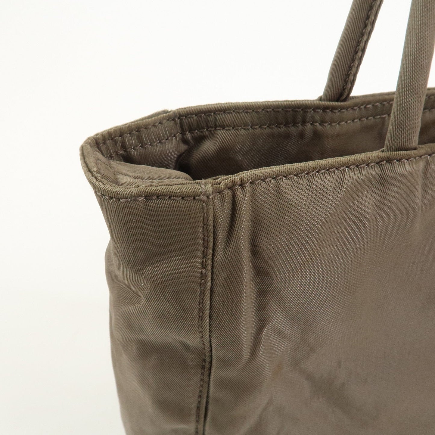 Prada Triangle Logo Nylon Tote Bag Hand Bag Gray【Pre-order】