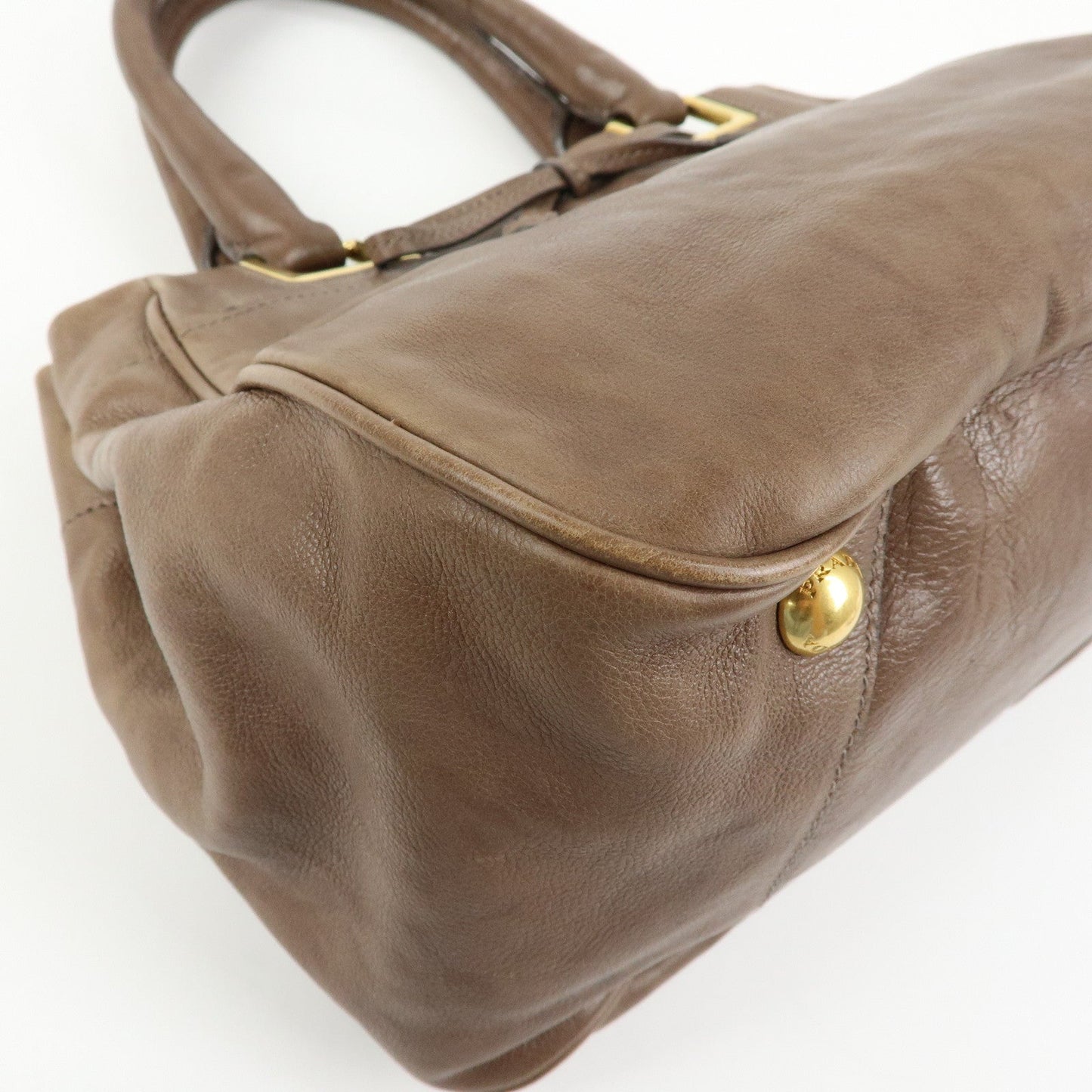 Prada Calf Leather 2Way Bag Shoulder Bag Ribbon Brown BN2245【Pre-order】