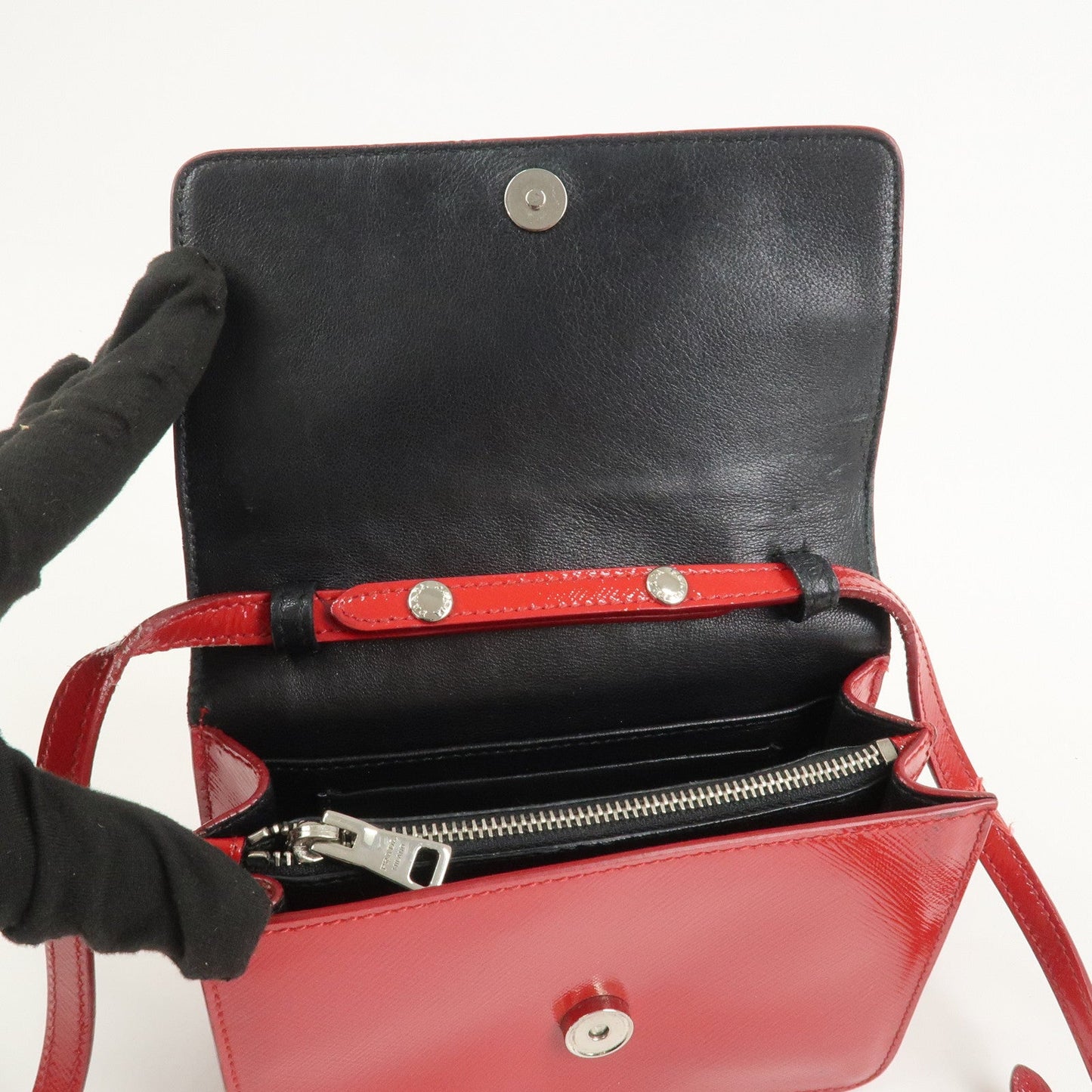Prada Saffiano Leather 2Way Mini Shoulder Bag Clutch Bag Red BT1031【Pre-order】