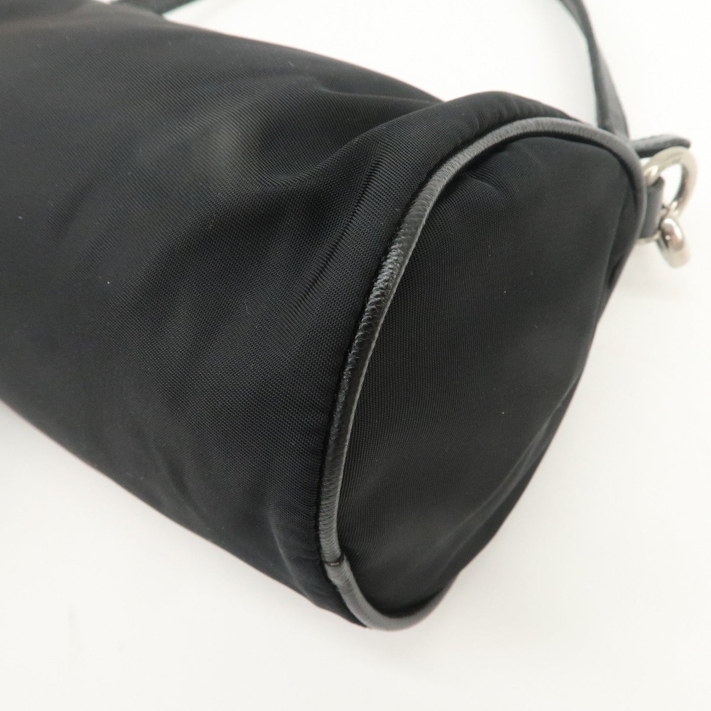 Prada Triangle Logo Nylon Saffiano Leather Hand Bag Black【Pre-order】