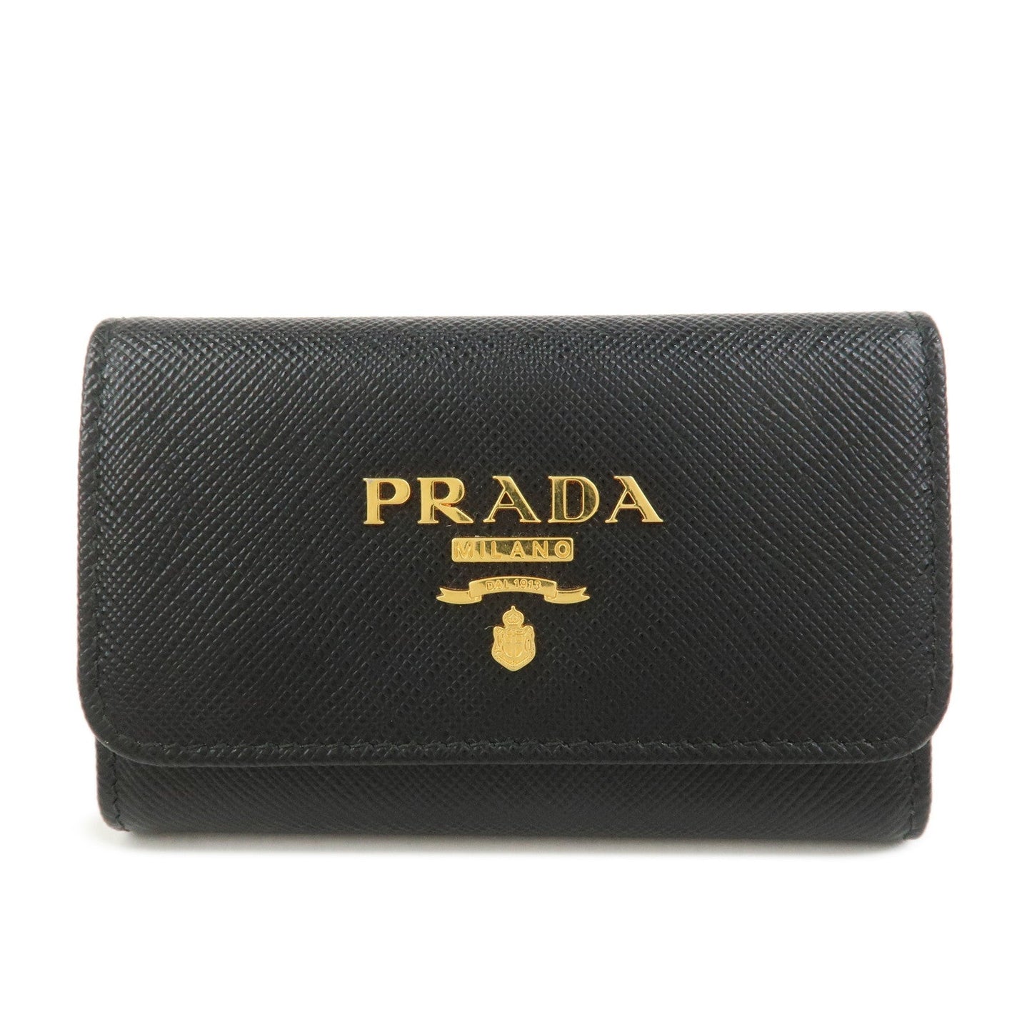 Prada Saffiano Leather 4 Ring Key Case Key Chain Black【Pre-order】