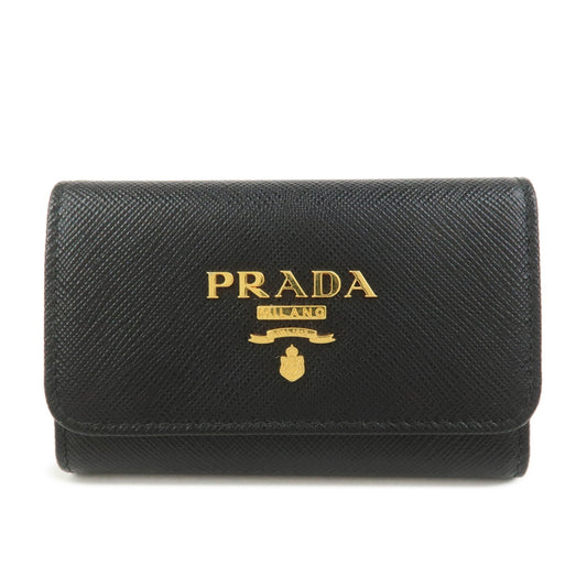 Prada Saffiano Leather 4 Ring Key Case Key Chain Black【Pre-order】