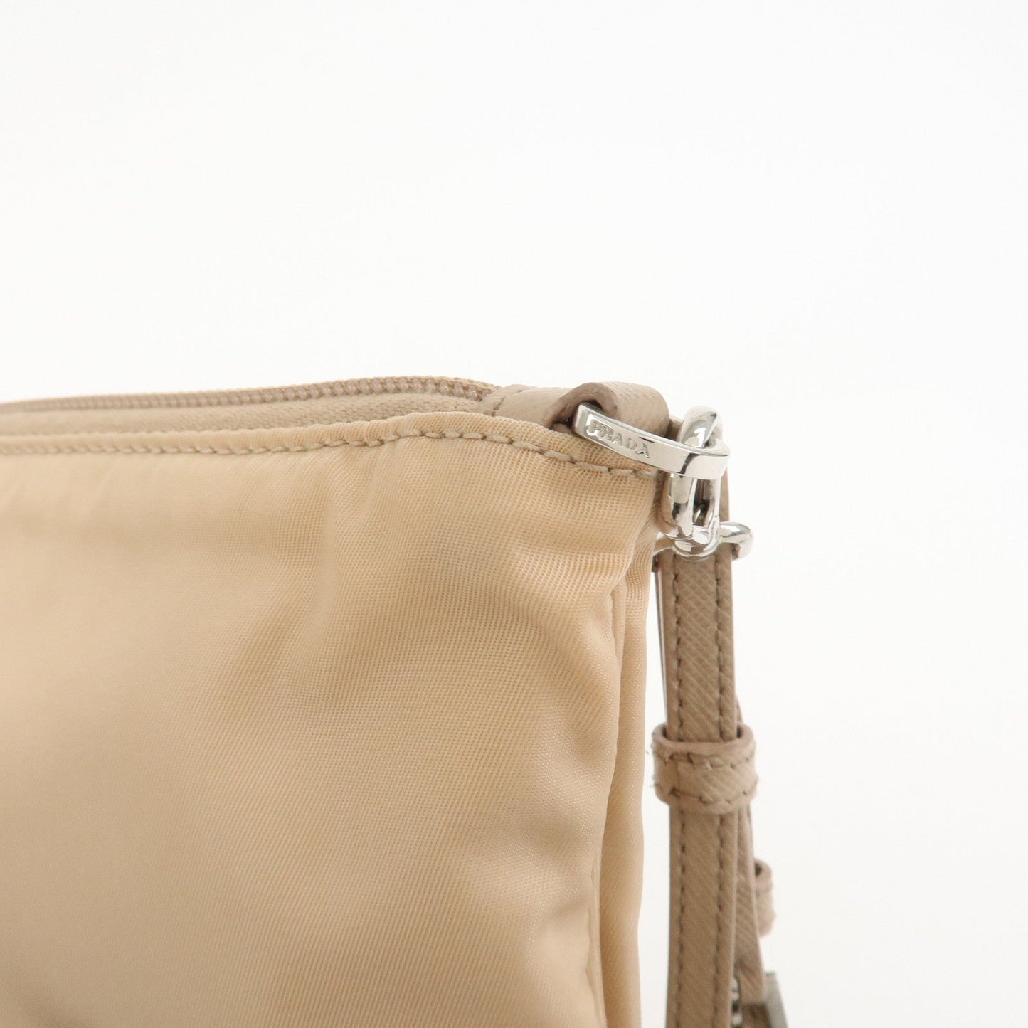 Prada Triangle Logo TESSUTO Hand Bag Pouch Beige 1NH545【Pre-order】