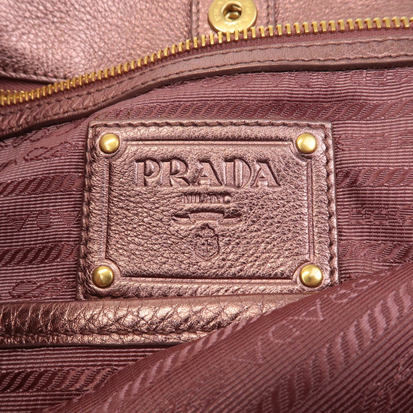 Prada Leather 2Way Tote Bag Shoulder Bag Metallic Pink BN1713 Used【Pre-order】