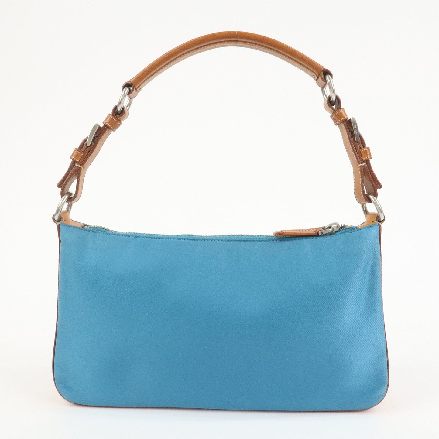 Prada Triangle Logo Nylon Leather Shoulder Bag Blue Brown BR2205【Pre-order】