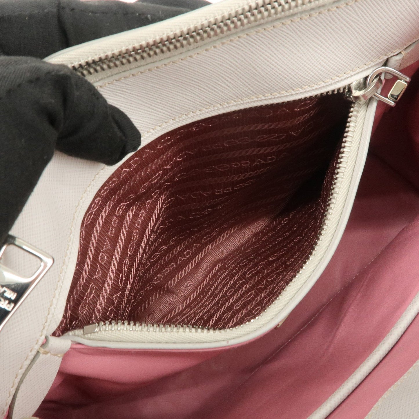 Prada CITY CALF Triangle Logo Saffiano Leather 2Way Bag Pink B2863K【Pre-order】