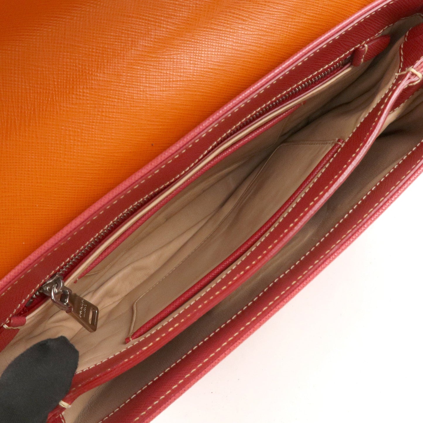 Prada Saffiano Leather 2 Way Bag Tote Bag Shoulder Bag Orange Red【Pre-order】