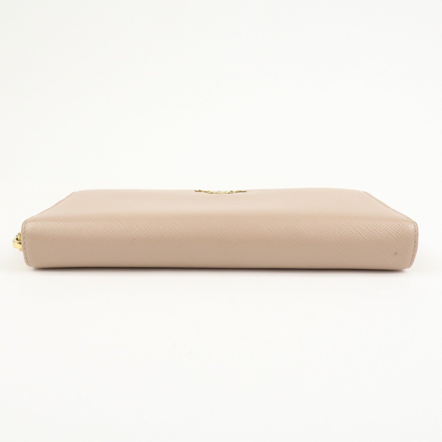 Prada Logo Saffiano Leather Round Zippy Long Wallet Beige 1ML506【Pre-order】