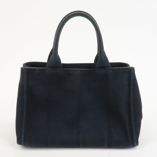 Prada Canapa Mini Triangle Logo Canvas 2Way Hand Bag Black 1BG439【Pre-order】