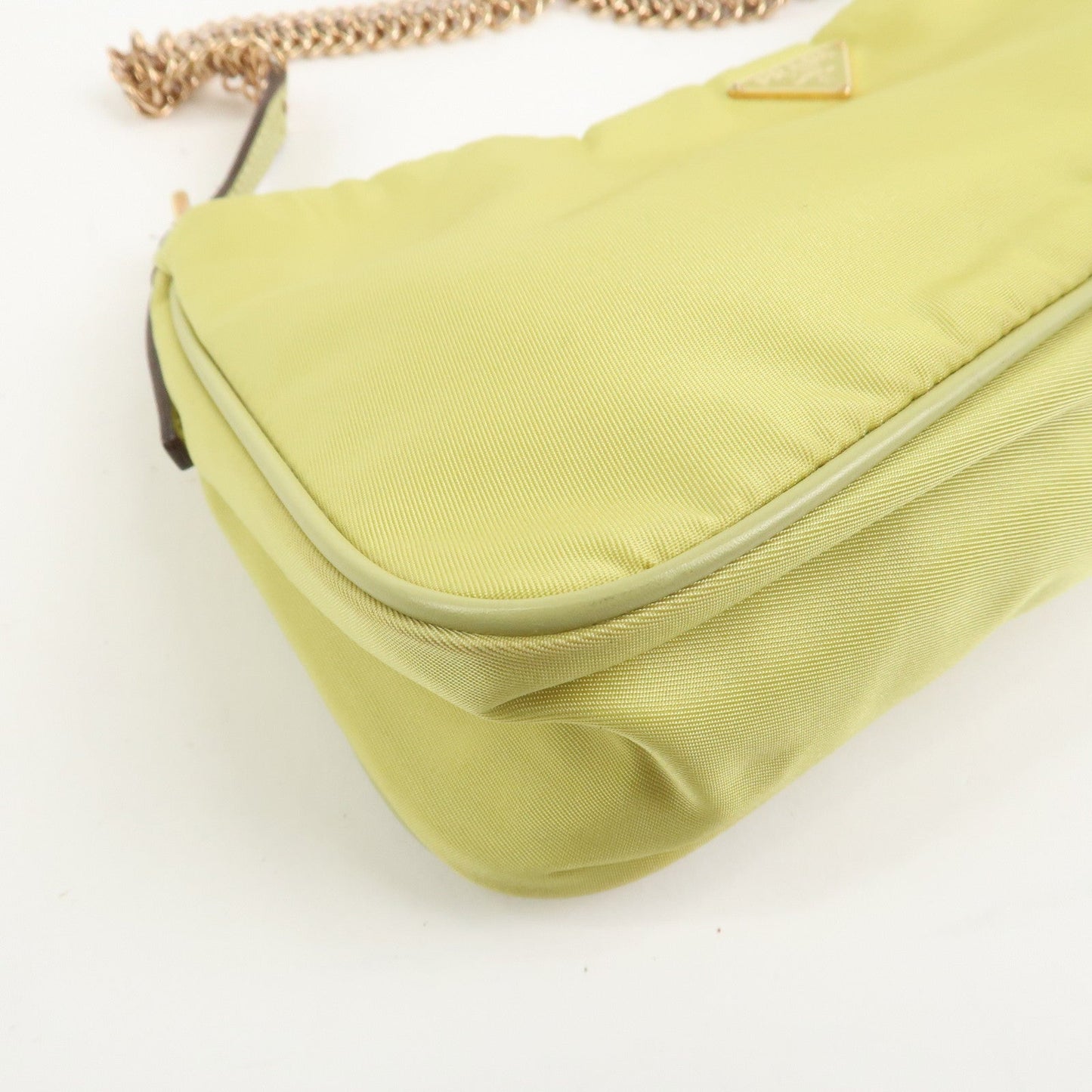 Prada Triangle Logo Nylon Leather Shoulder Bag Yellow BR0107【Pre-order】