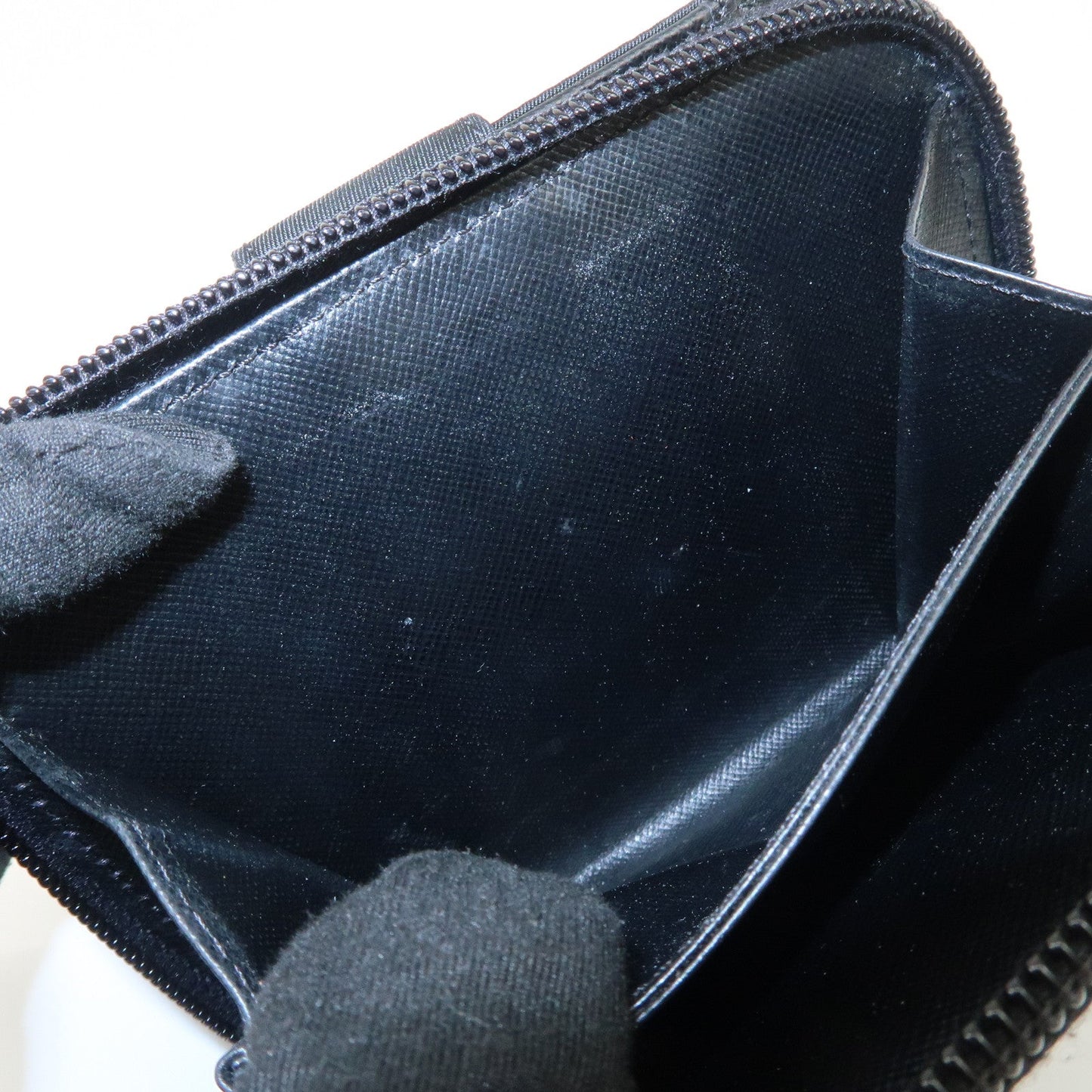 Prada Tessuto Nylon Bi-fold Round Zippy Compact Wallet Black M605【Pre-order】