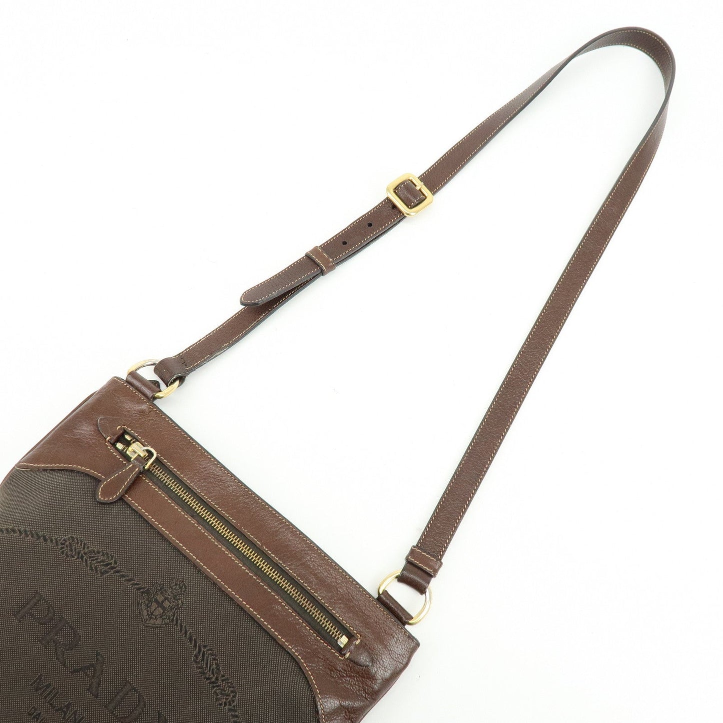 Prada Logo Jacquard Leather Shoulder Bag Crossbody Bag Brown【Pre-order】