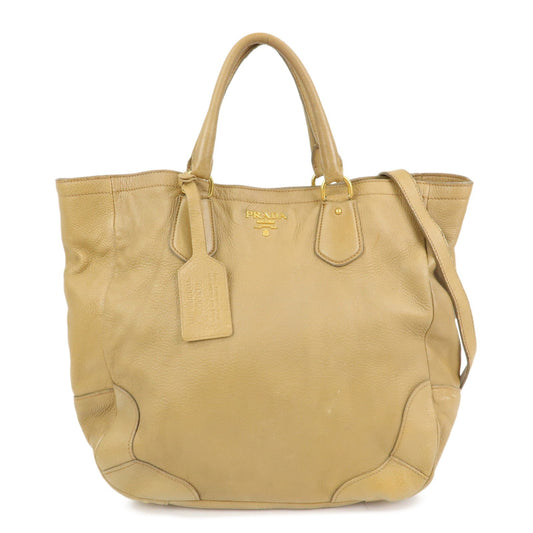 Prada Calf Leather 2Way Bag Hand Bag Shoulder Bag Beige【Pre-order】