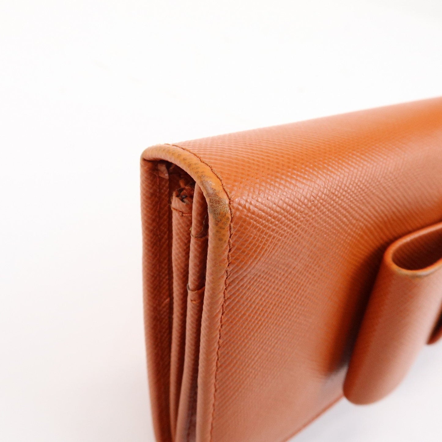 Prada Saffiano Leather Ribbon Flap Long Wallet Orange 1M1132【Pre-order】
