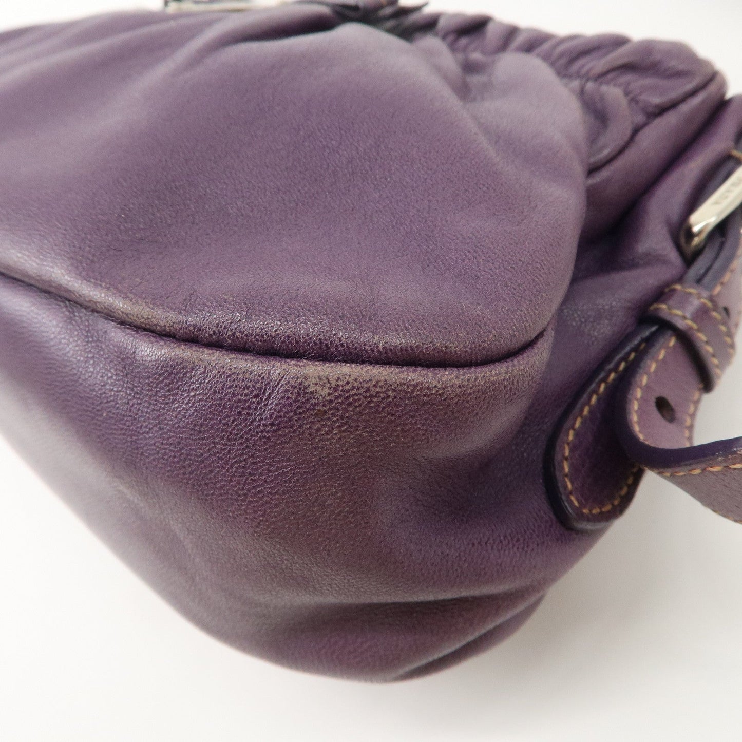 Prada Ribbon Leather Shoulder Bag Hand Bag Purple Used【Pre-order】