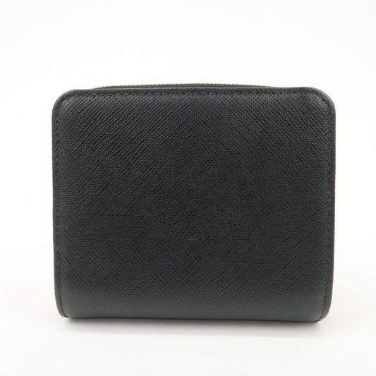 Prada Logo Saffiano Leather Round Zippy Wallet Black 1MM268【Pre-order】