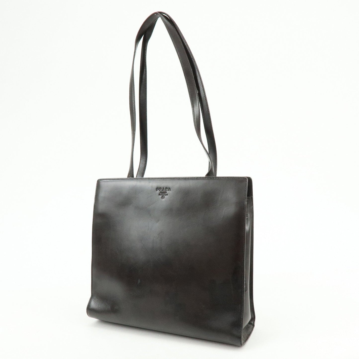 Prada Logo Leather Tote Bag Shoulder Bag Dark Brown【Pre-order】