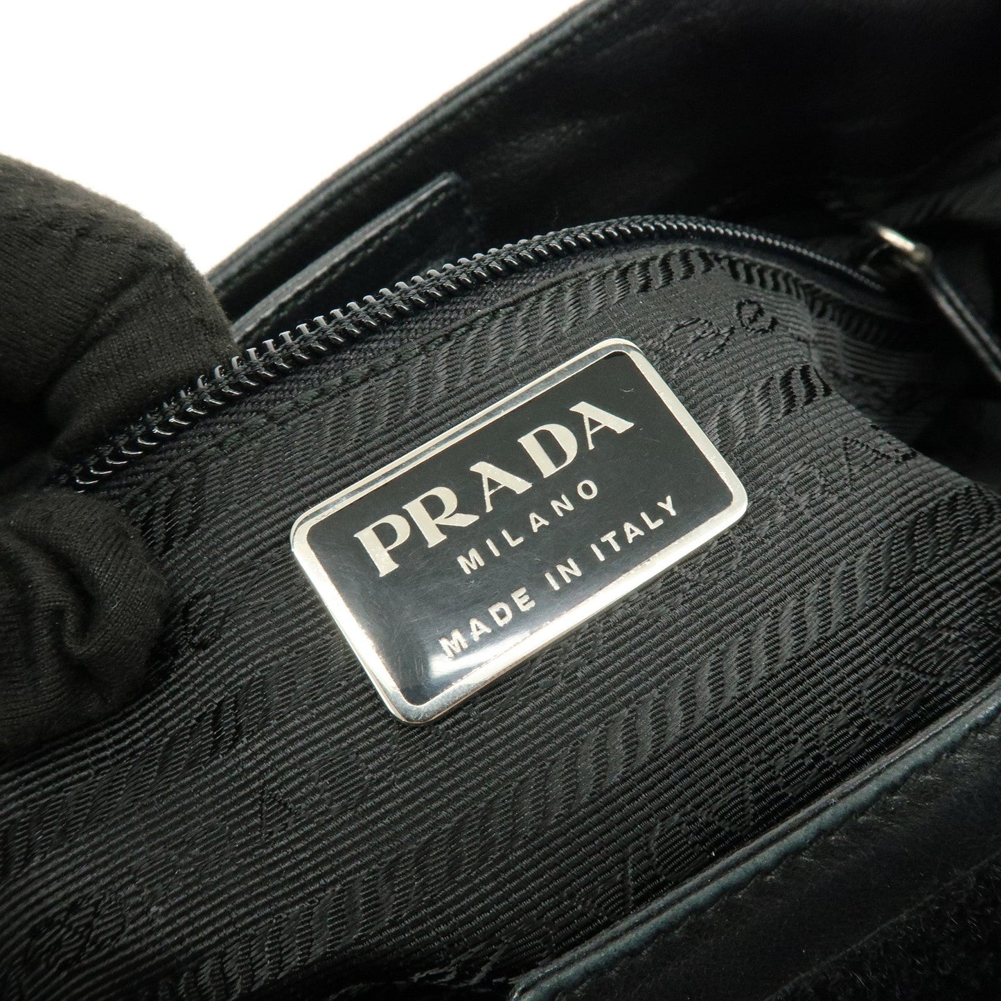 Prada Leather Plastic Hobo Shoulder Bag Hand Bag Black【Pre-order】