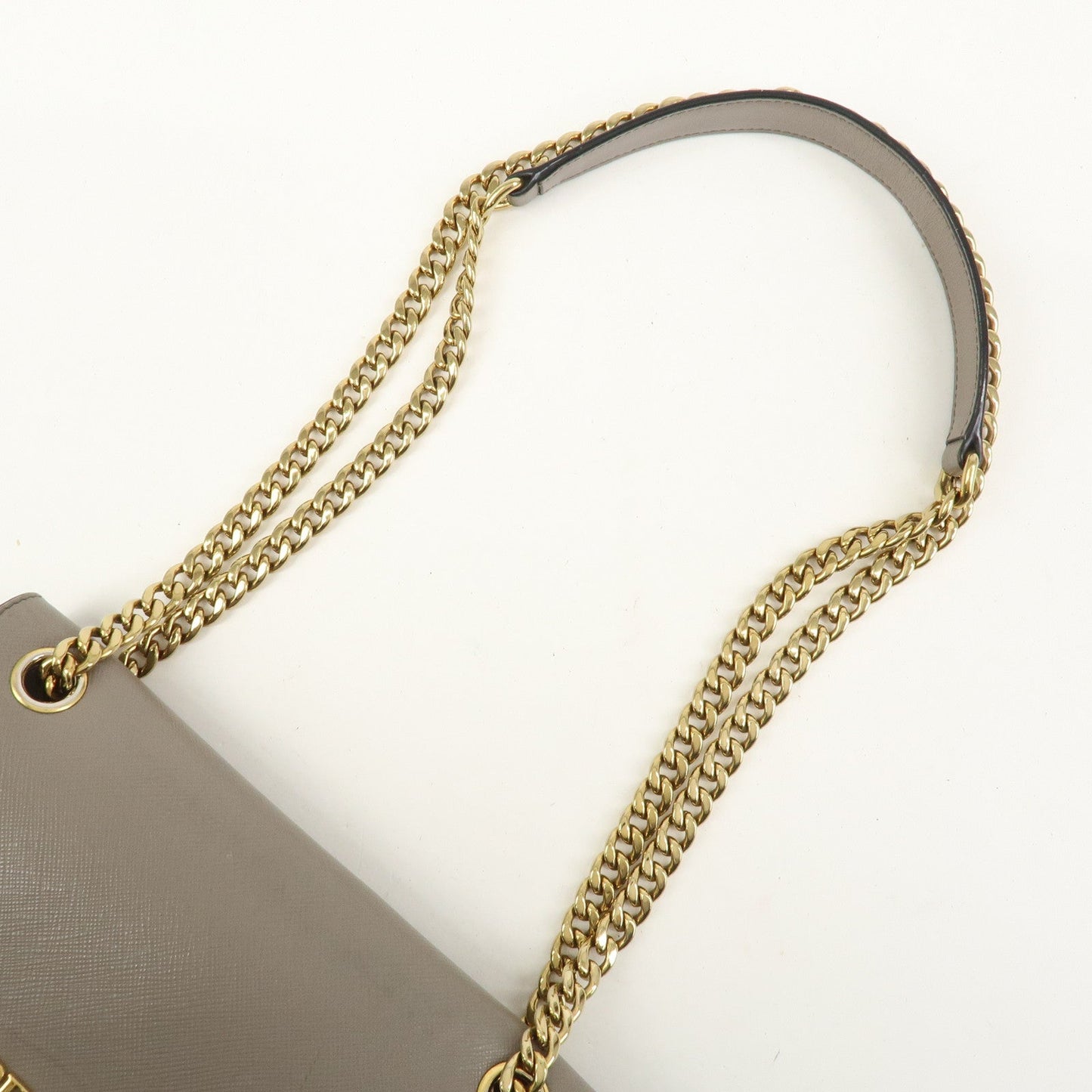 Prada Saffiano Leather Chain Shoulder Crossbody Bag Gray 1BD193【Pre-order】