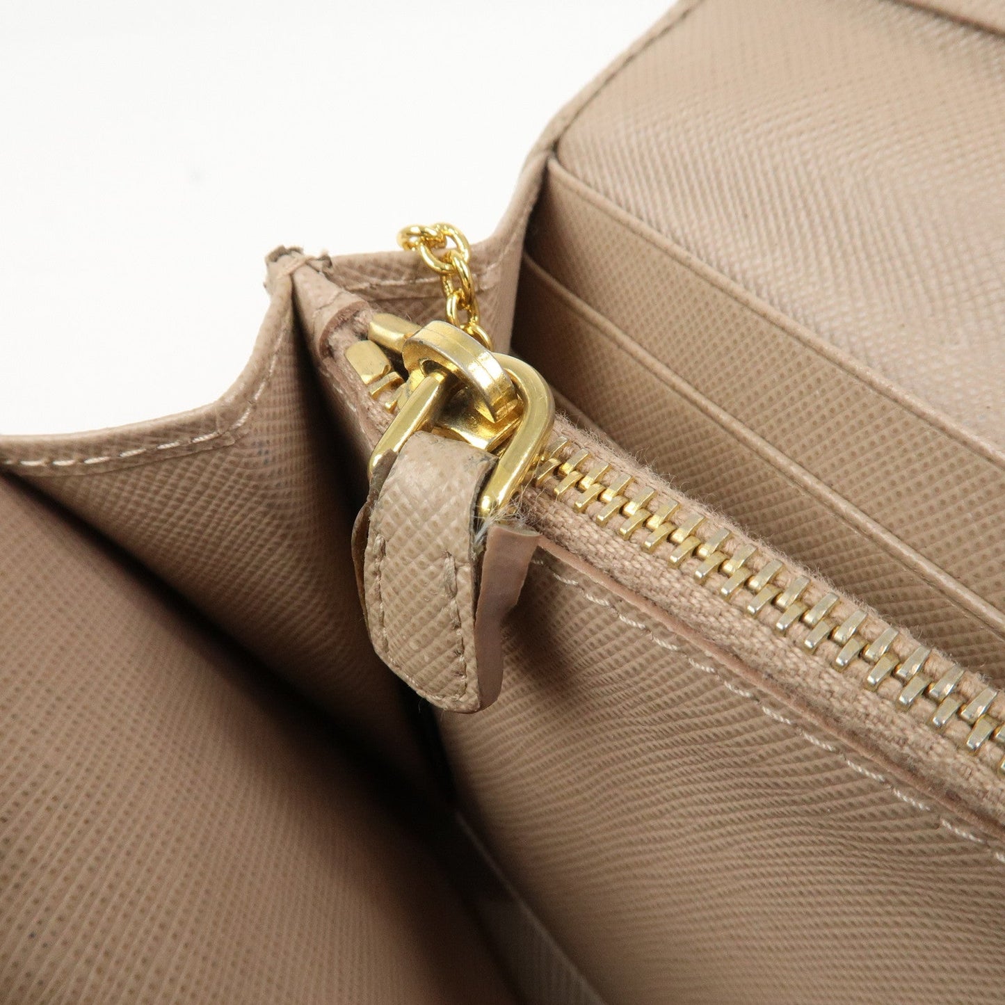Prada Triangle Logo Saffiano Leather Long Wallet Beige 1MH132【Pre-order】