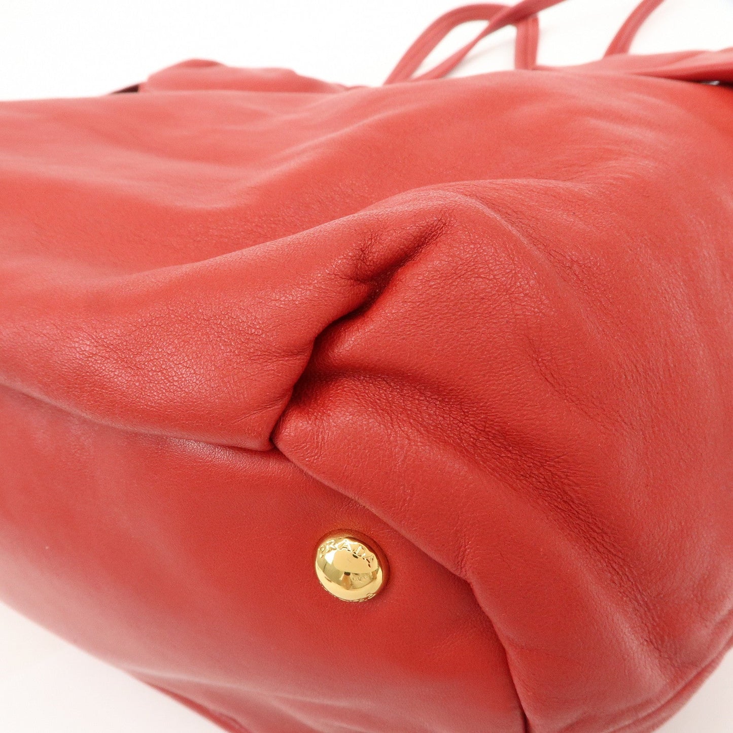 Prada Logo Leather 2Way Bag Hand Bag Shoulder Bag Red BR4205【Pre-order】