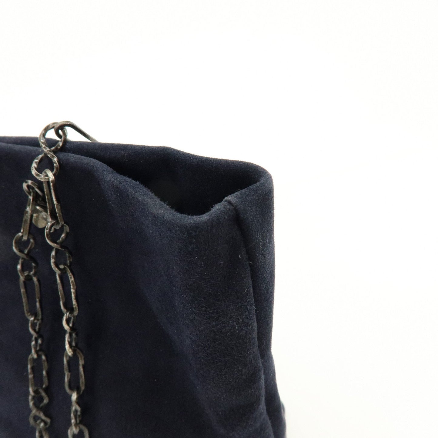 Prada Logo Suede Chain Shoulder Bag Tote Bag Dark Navy【Pre-order】