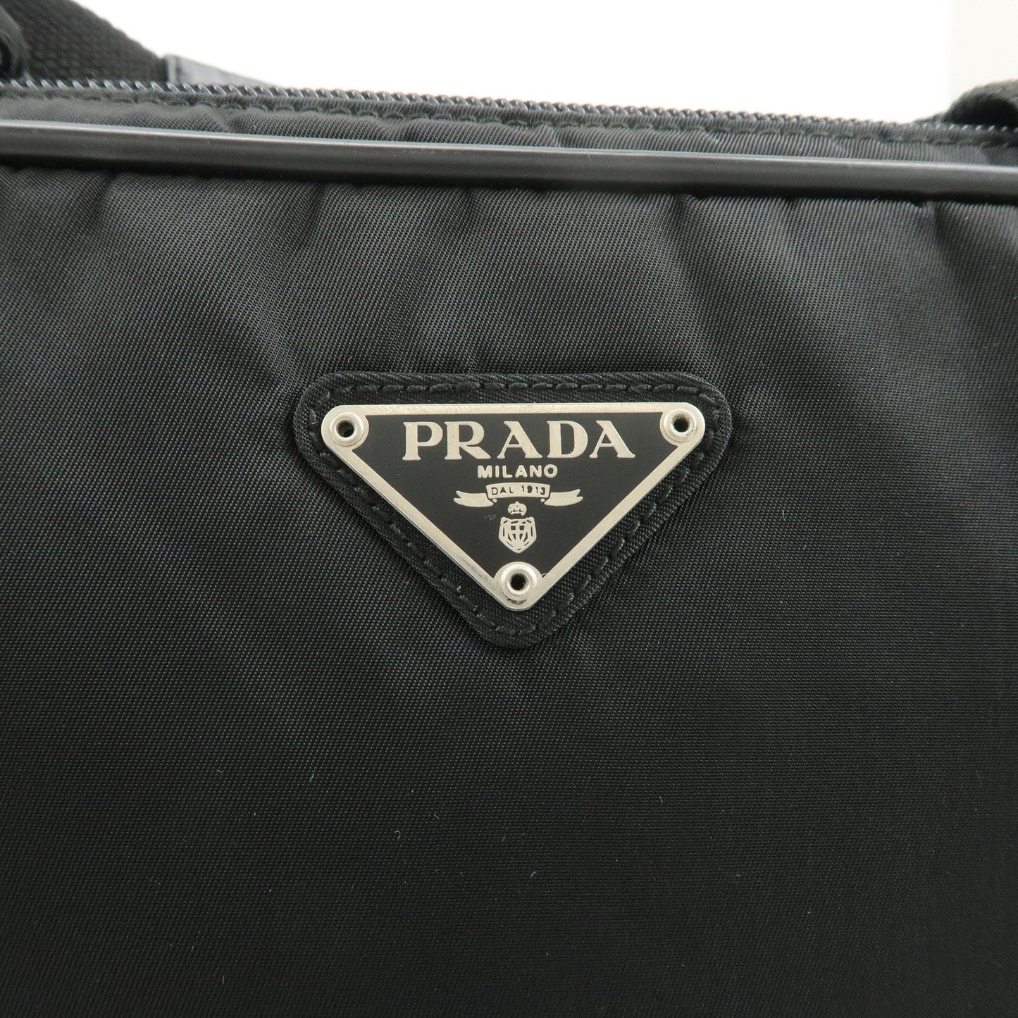 Prada Triangle Logo Nylon Leather Hand Bag Boston Bag Black【Pre-order】