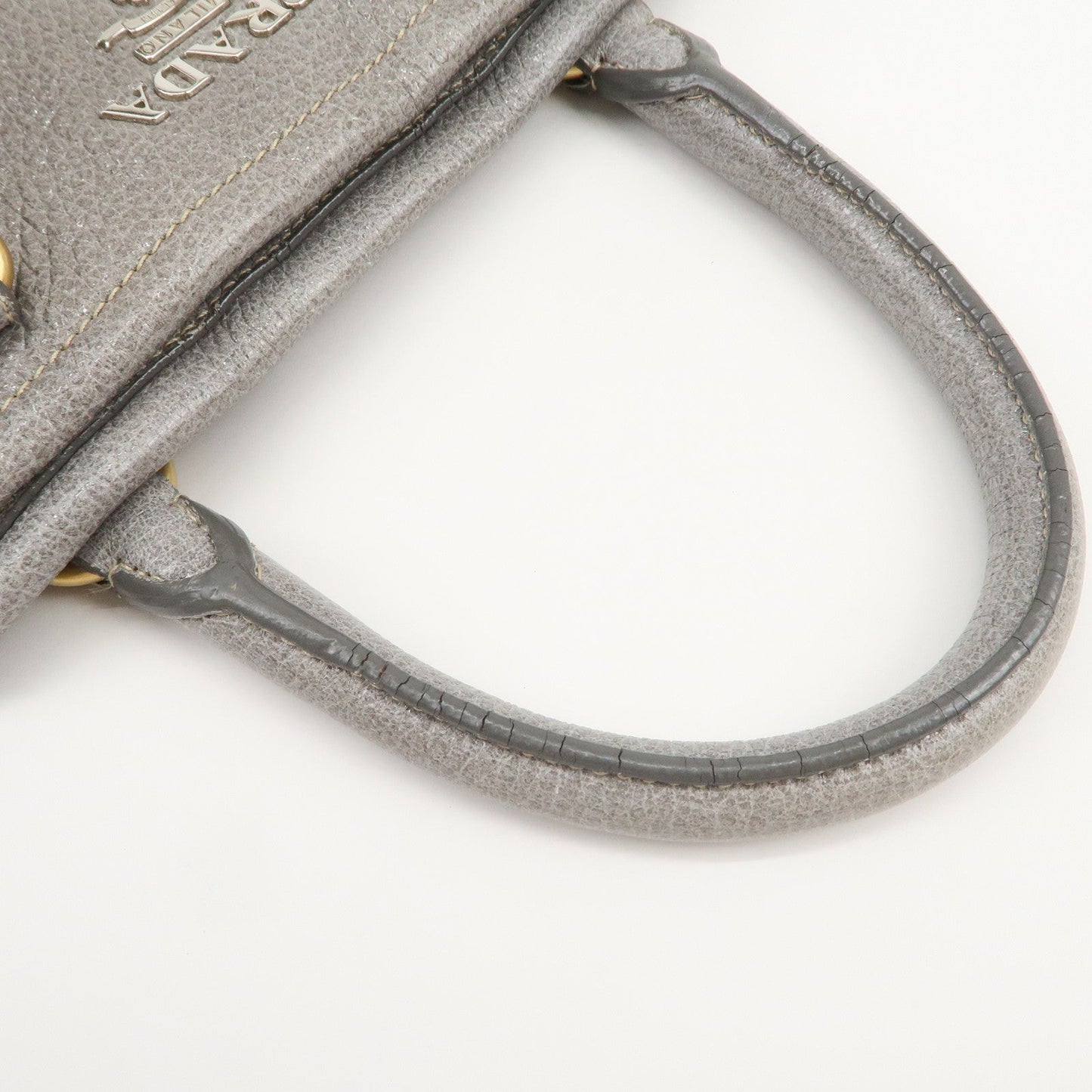 Prada Logo Leather 2Way Bag Hand Bag Shoulder Bag Gray BN1695【Pre-order】