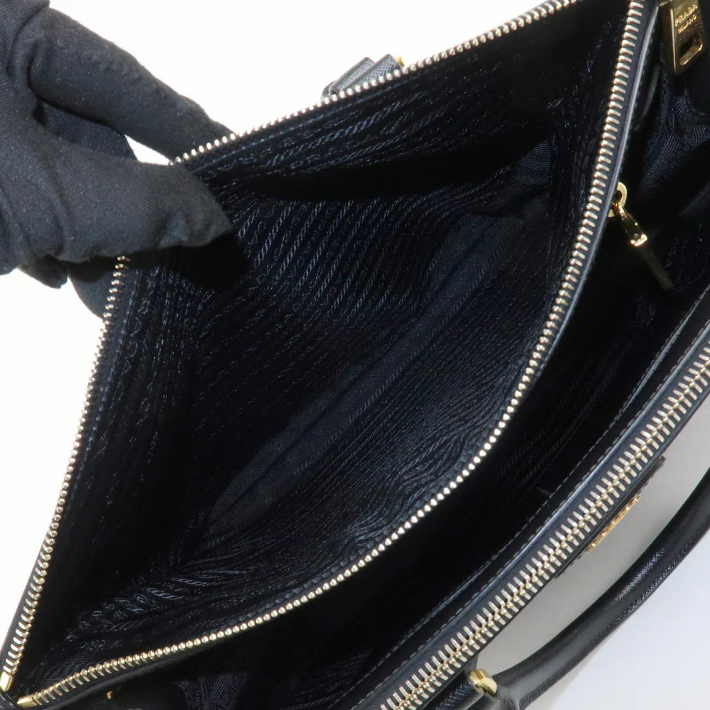 Prada Triangle Logo Galleria Saffiano Leather 2Way Bag Black【Pre-order】