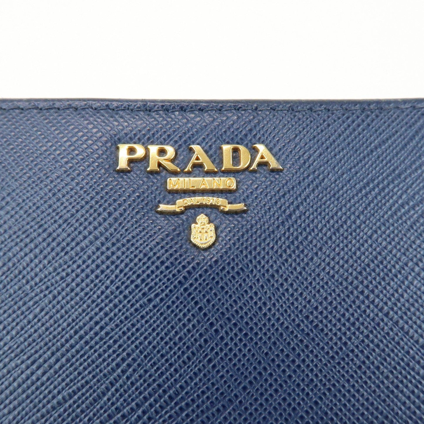 Prada Saffiano Leather Compact Wallet Navy Gold 1ML225【Pre-order】