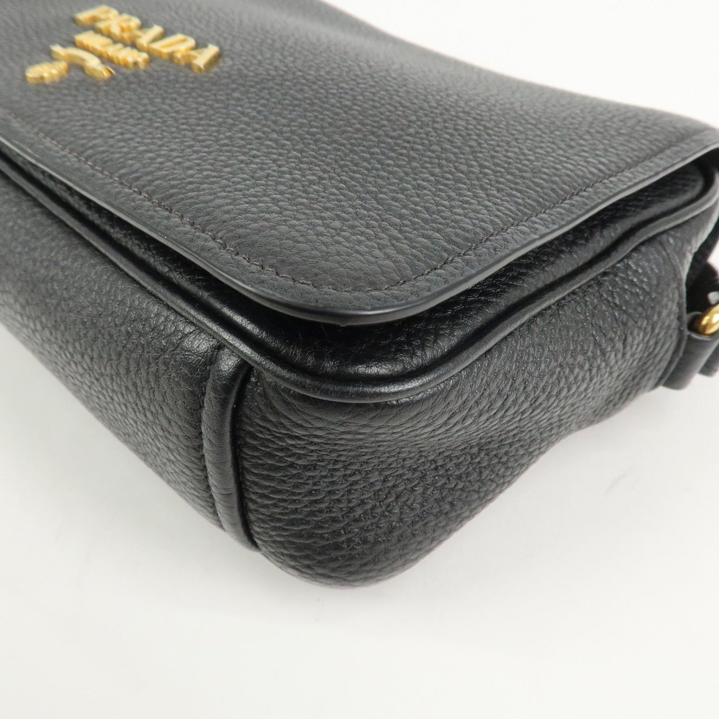 Pradq Logo Leather Shoulder Bag Black 1BD163【Pre-order】