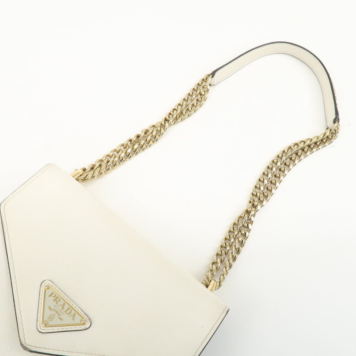 Prada Triangle Logo Saffiano Leather Chain Shoulder Bag 1BD200【Pre-order】