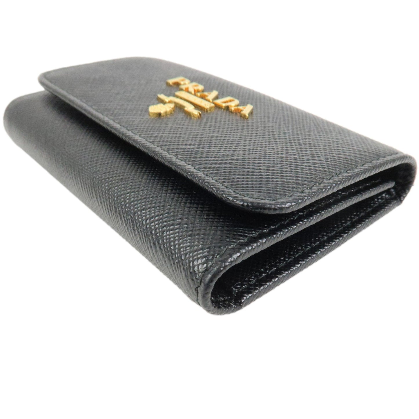 Prada Saffiano Leather 4 Ring Key Case Key Chain Black【Pre-order】