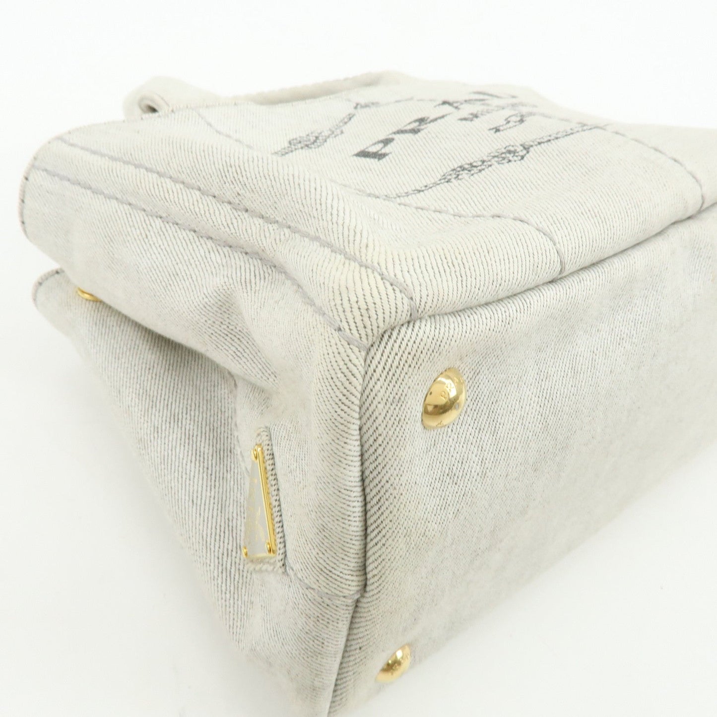 Prada Canapa Mini Denim 2Way Bag Hand Shoulder Bag Gray 1BG439【Pre-order】