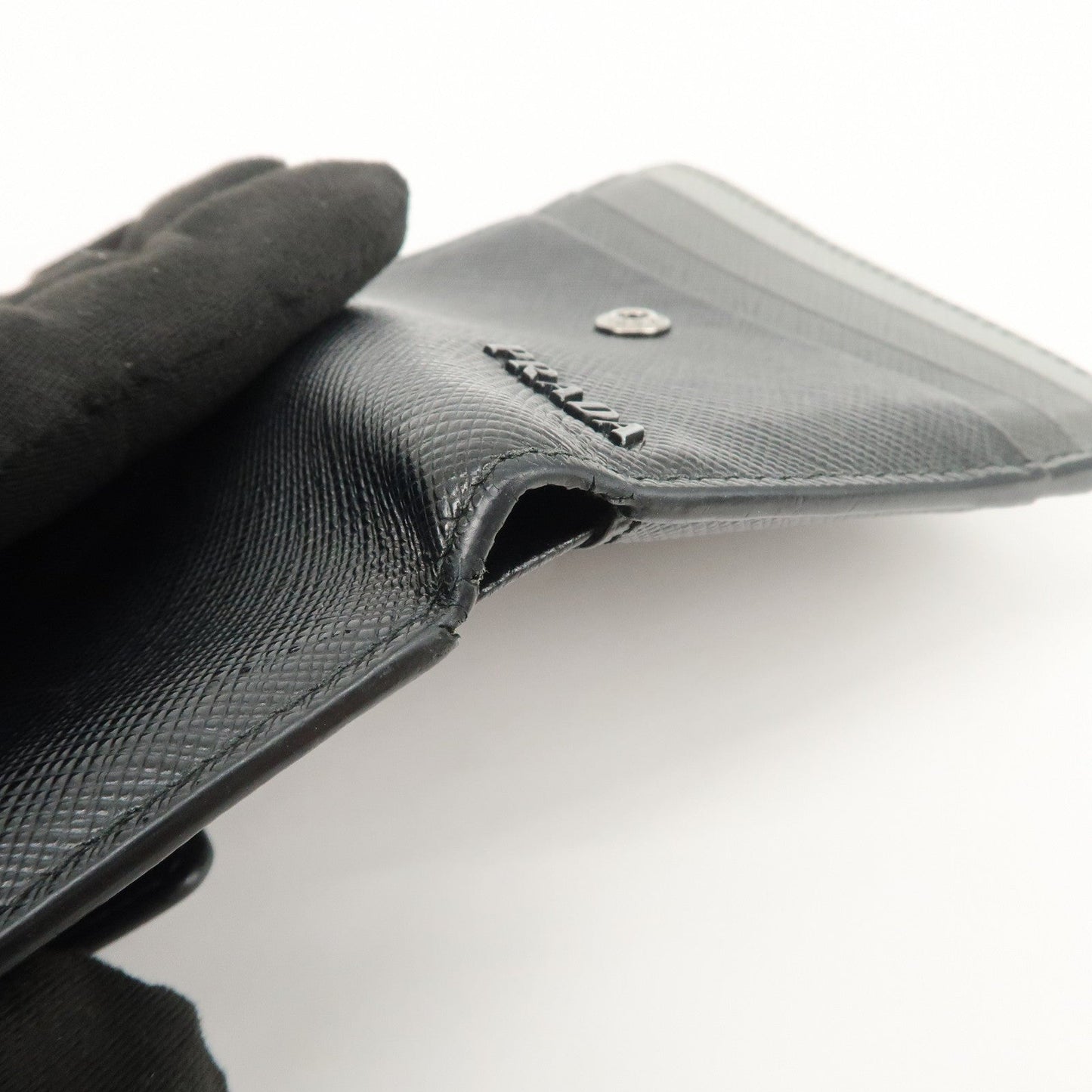 Prada Logo Saffiano Leather Compact Wallet Black 2MC066【Pre-order】