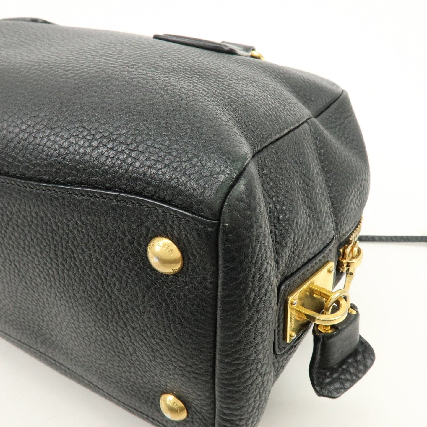Prada Logo Leather Boston Bag Shoulder Bag Black B3091M【Pre-order】